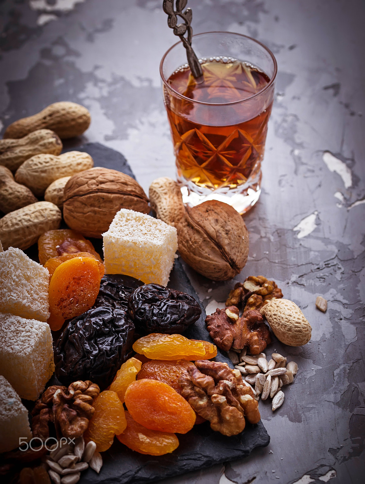 Sigma 105mm F2.8 EX DG OS HSM sample photo. Traditional arabic tea and dry fruits and nuts photography
