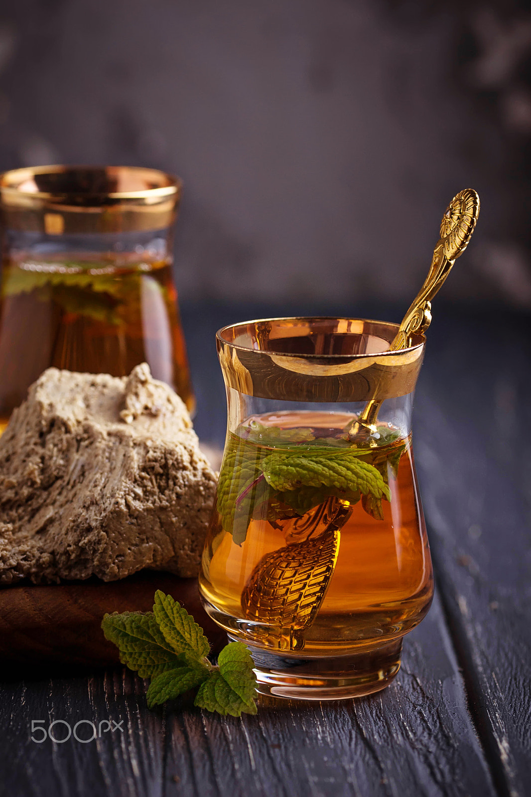 Sigma 105mm F2.8 EX DG OS HSM sample photo. Arabic tea with turkish delight and halva photography
