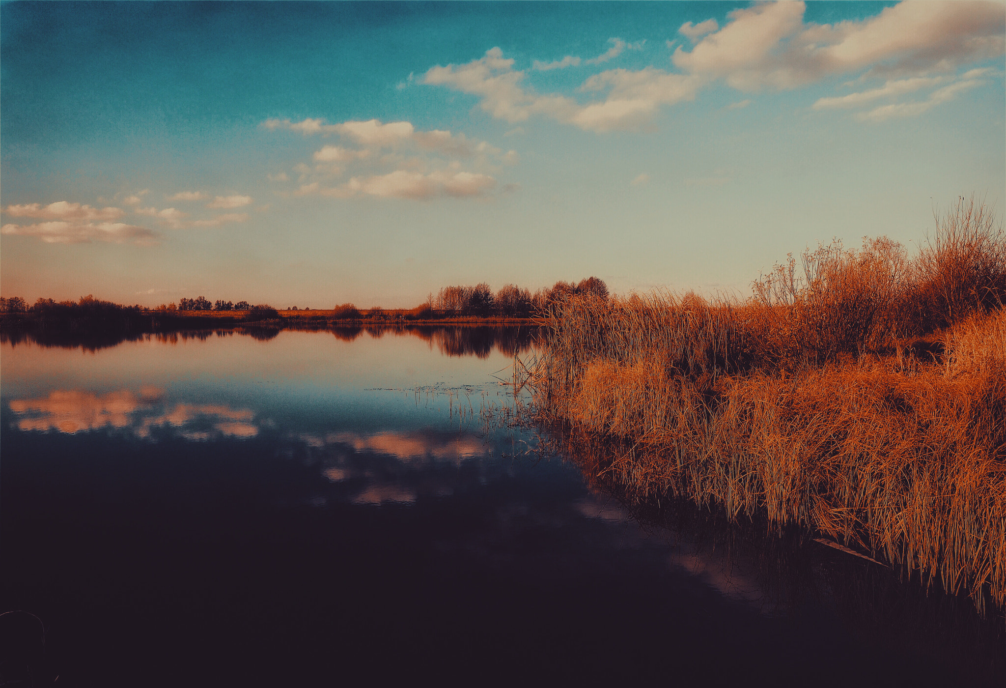 Hipstamatic 322 sample photo. Sunset. the shore of the lake, a place of rest and silence. photography