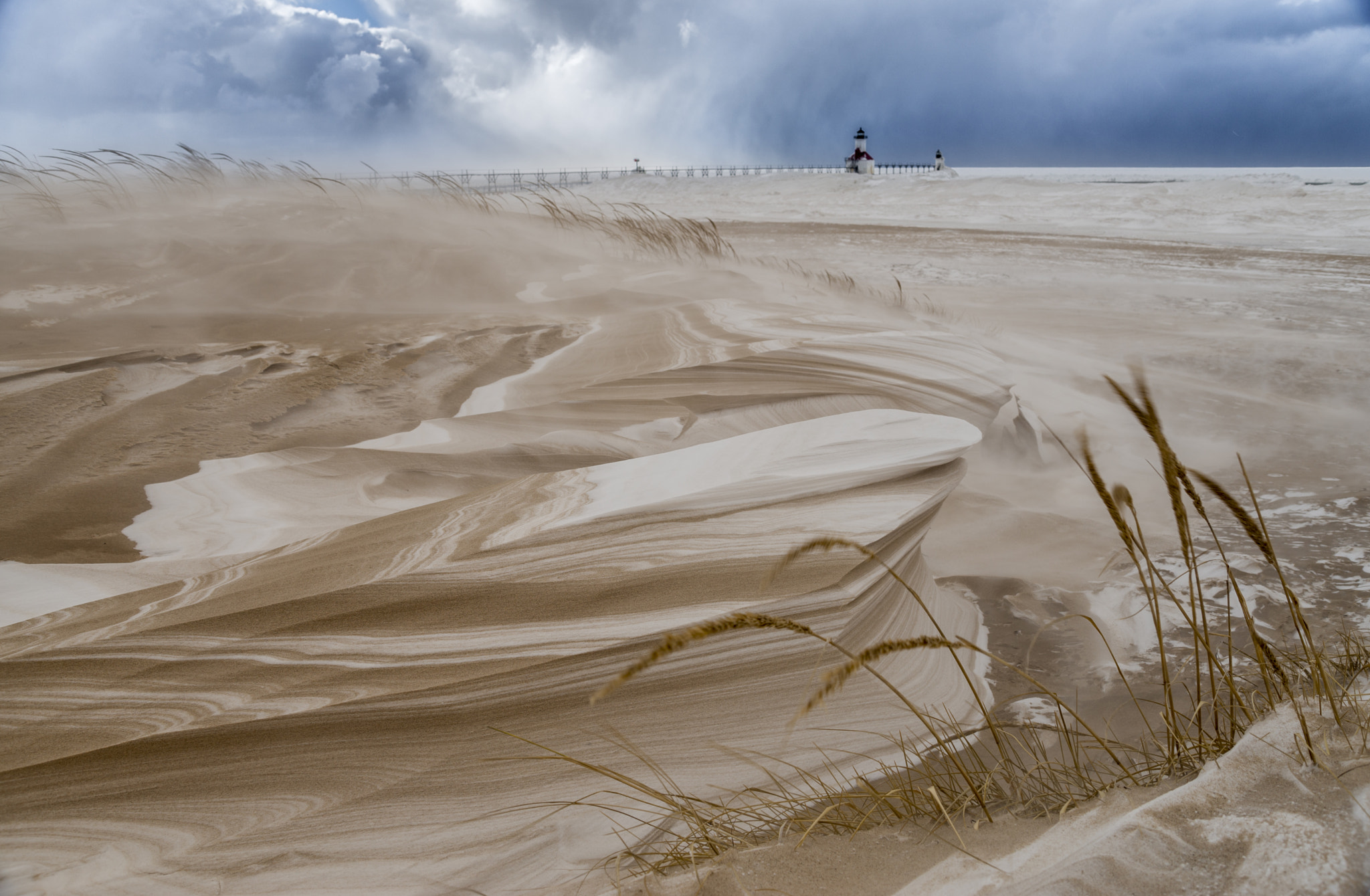 Minolta AF 28-70mm F2.8 G sample photo. Snow, sand, michigan photography