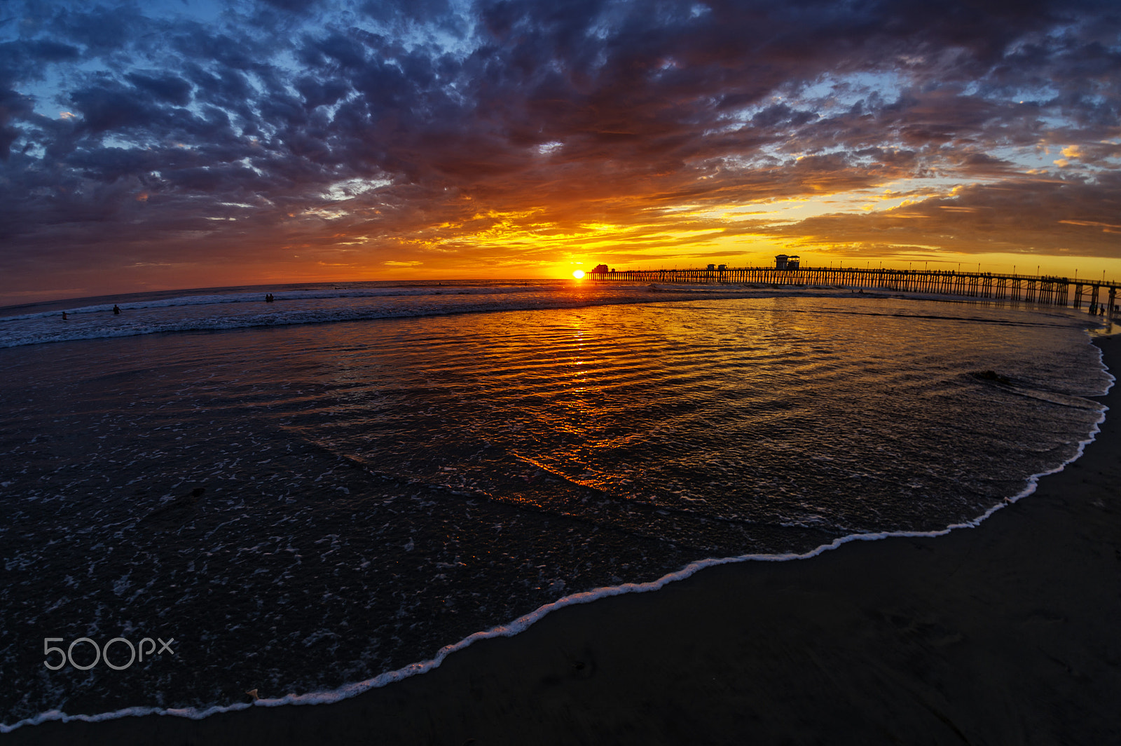 Sigma 15mm F2.8 EX DG Diagonal Fisheye sample photo. Wide view - sunset in oceanside - october 28, 2016 photography