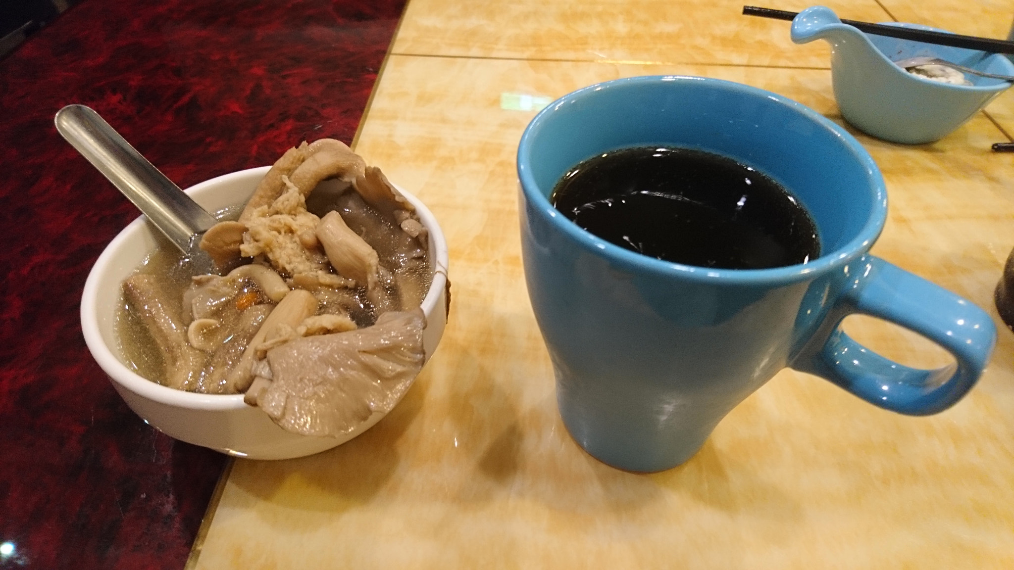 Sony Xperia X Compact sample photo. Herbs soup vs coke(healthy vs unhealthy) photography