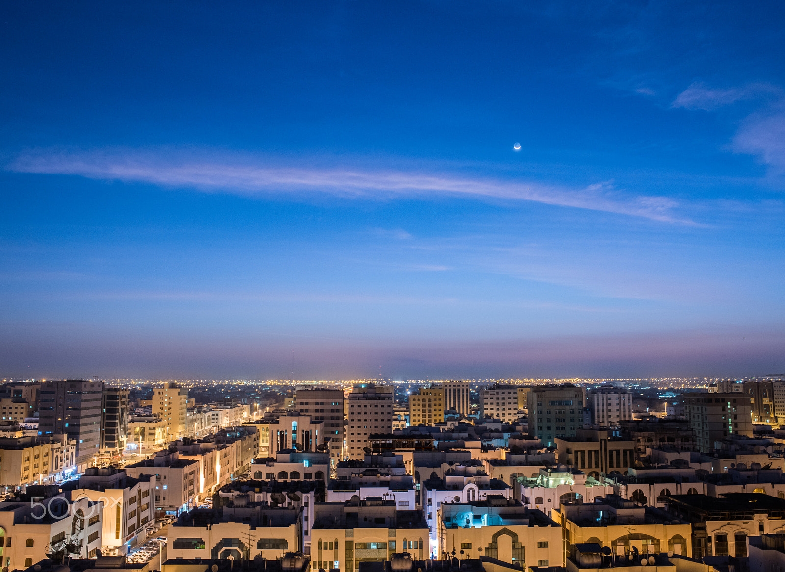 Sigma 24-70mm F2.8 EX DG HSM sample photo. Moon before sunrise photography