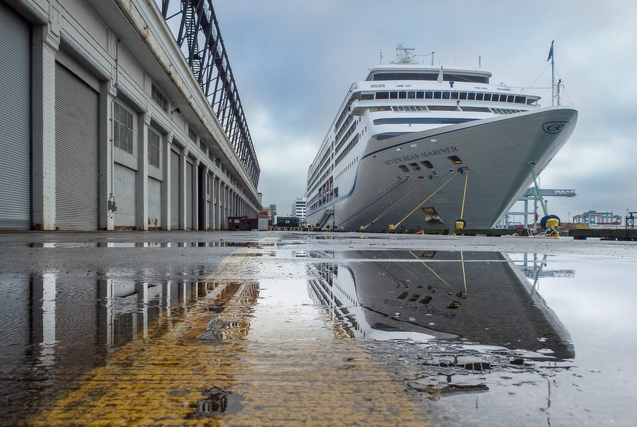 Olympus TG-830 sample photo. Cruise ship reflection - boston photography