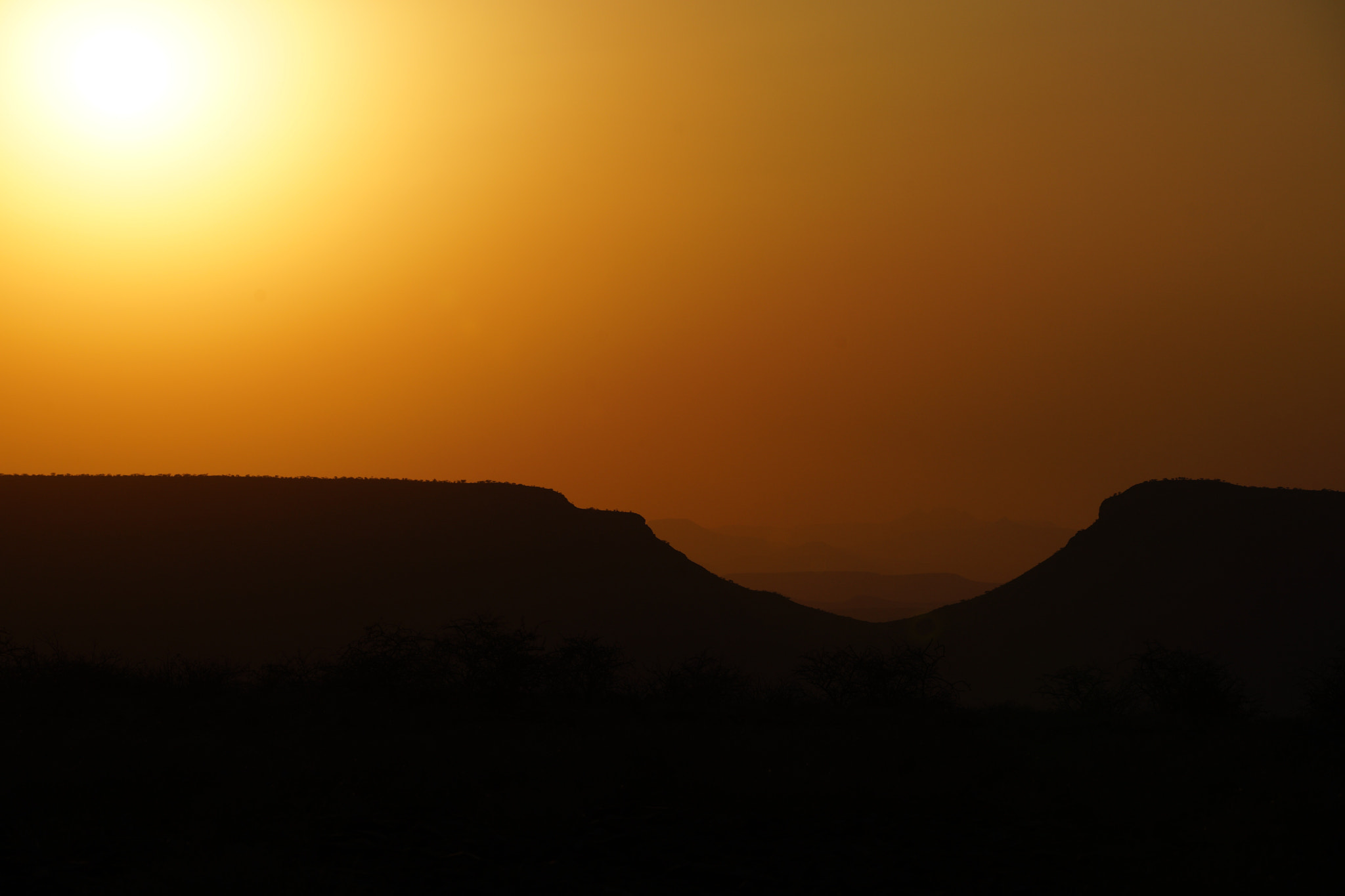 Sony a7 II + Sony FE 70-300mm F4.5-5.6 G OSS sample photo. Amzing sunset in namibia photography