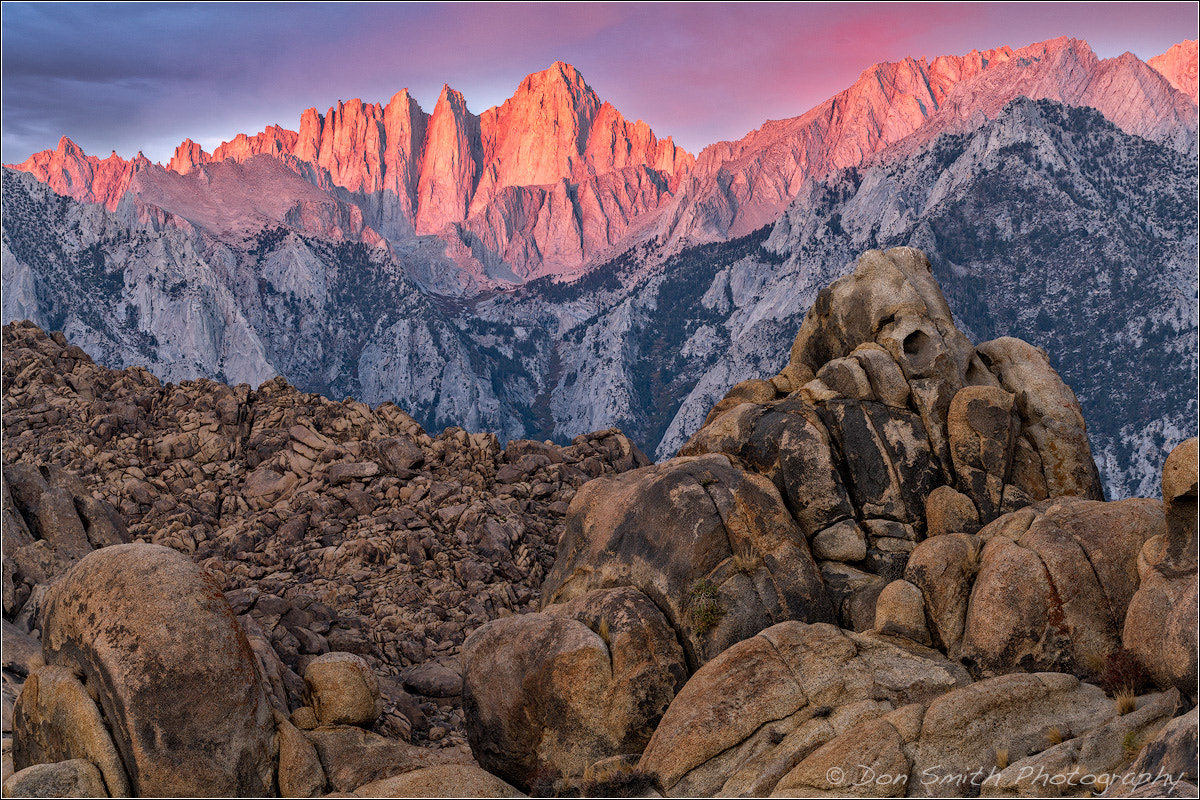 Sony a7R II + 150-600mm F5-6.3 DG OS HSM | Sports 014 sample photo. Alpenglow on mt. whitney photography