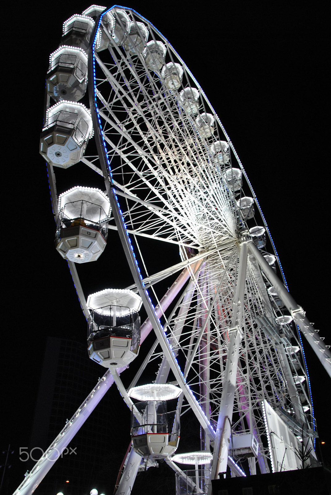 Nikon D3000 sample photo. The big wheel at night in birmingham photography