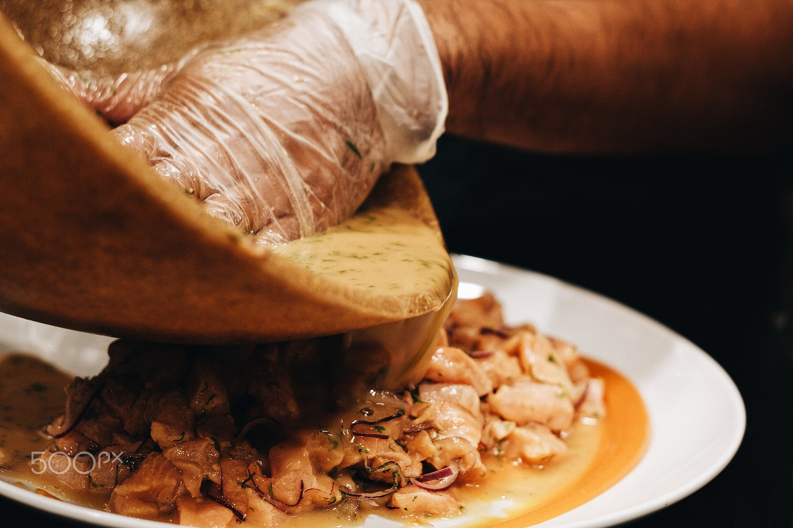Canon EOS 750D (EOS Rebel T6i / EOS Kiss X8i) sample photo. Ceviche of fish by hand photography