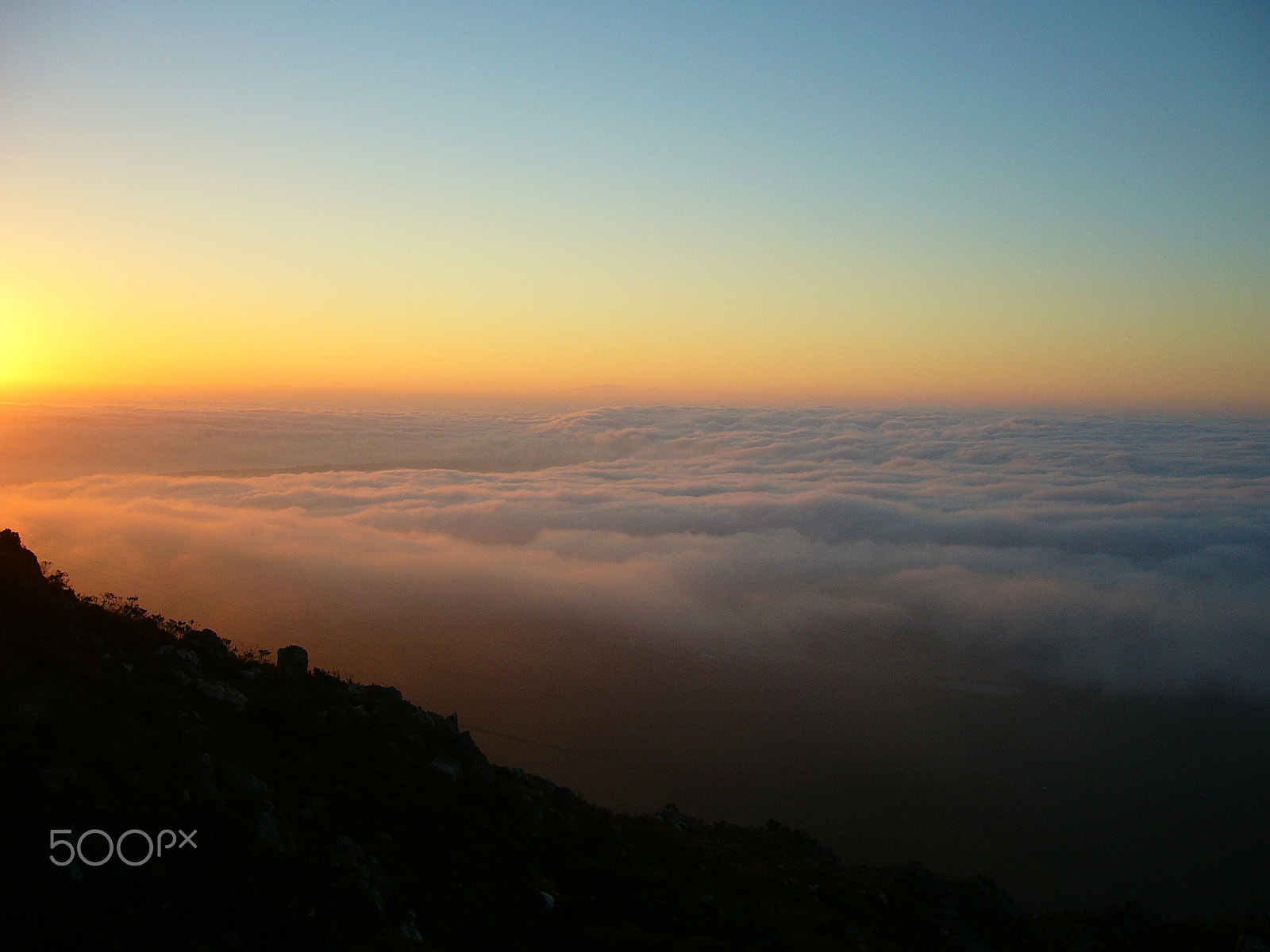 Panasonic DMC-LC70 sample photo. Sunset above the clouds photography