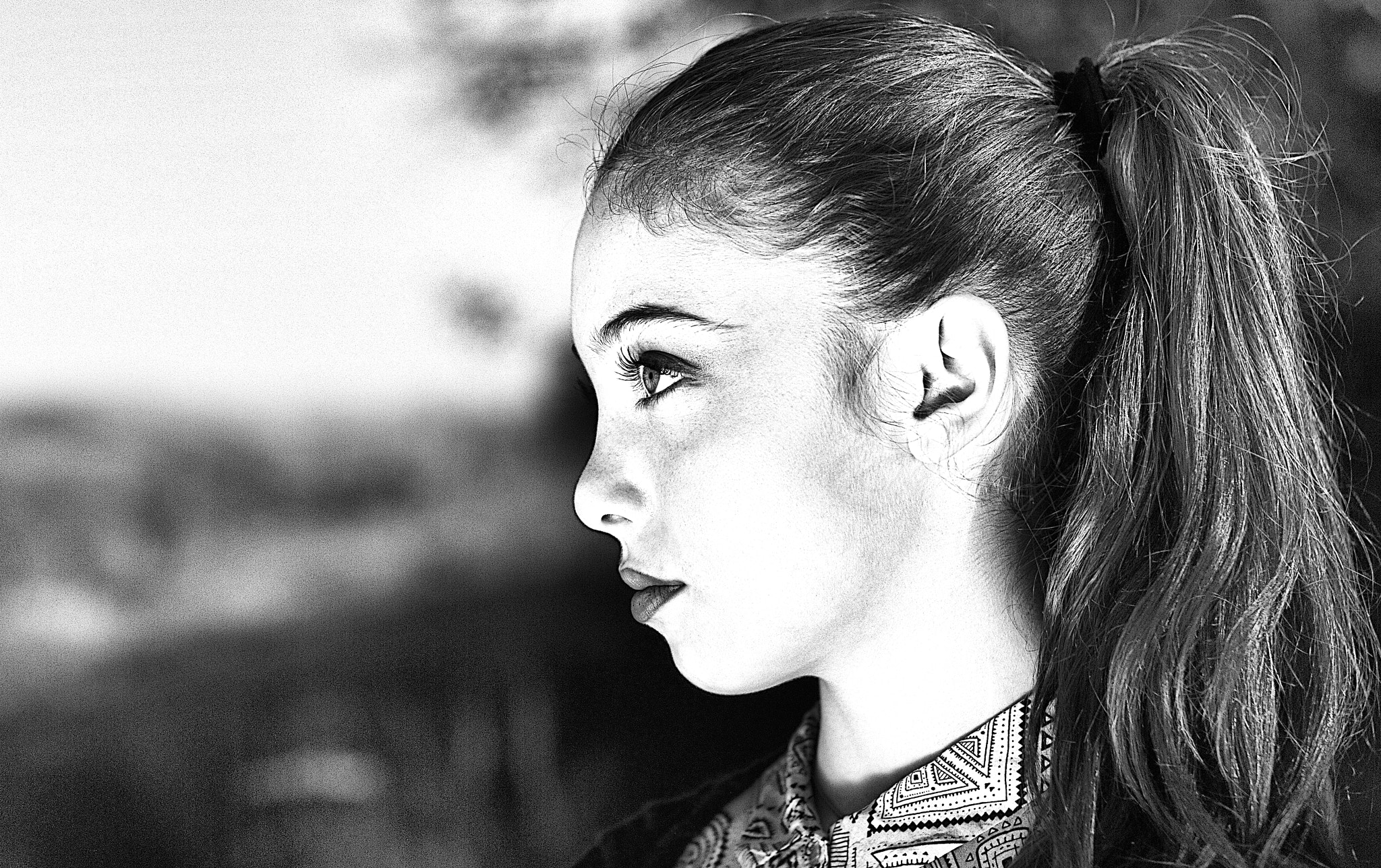 Nikon D80 + Nikon AF Nikkor 50mm F1.4D sample photo. Mila b&w total photography