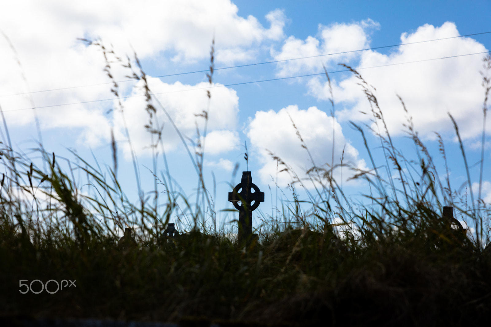 Sigma 24-70mm F2.8 EX DG Macro sample photo. Celtic crosses in cemetery photography