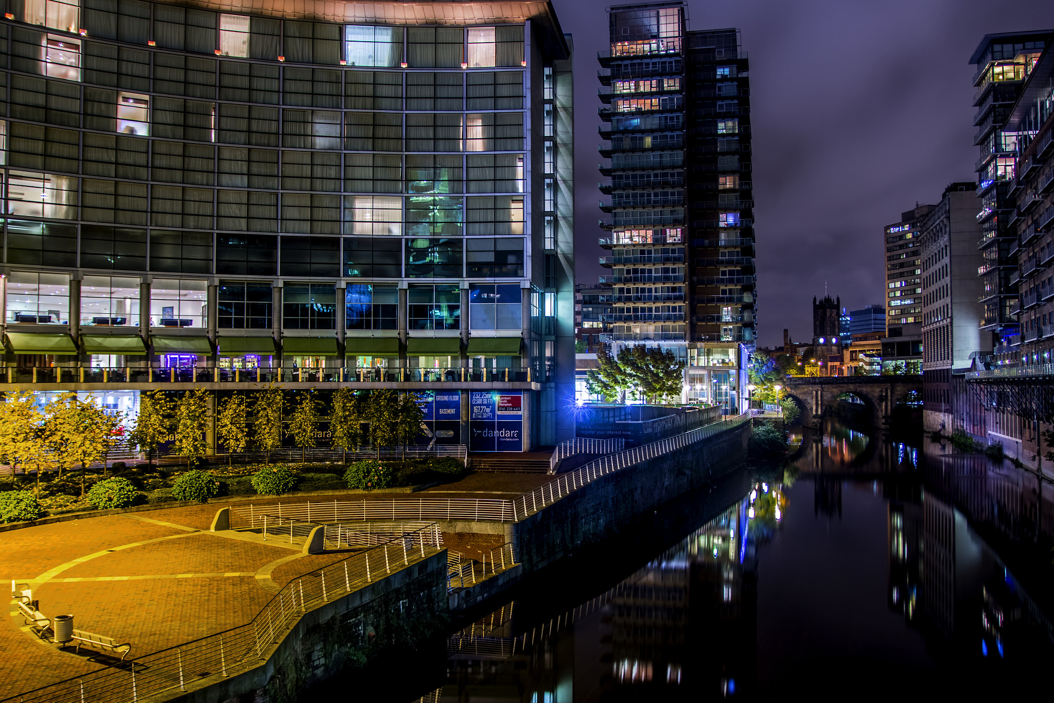 Canon EOS 60D + Sigma 18-50mm f/2.8 Macro sample photo. Manchester city lights photography