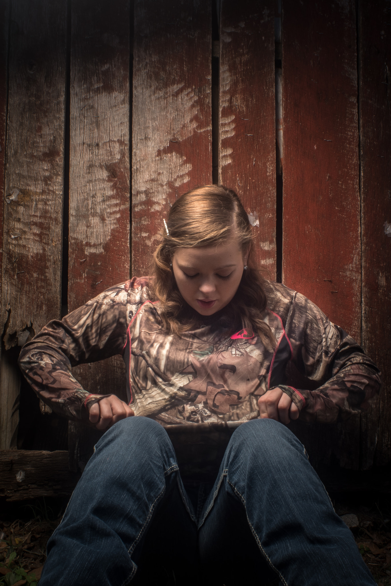 Nikon D750 + AF Nikkor 28mm f/2.8 sample photo. Country girl camo photography