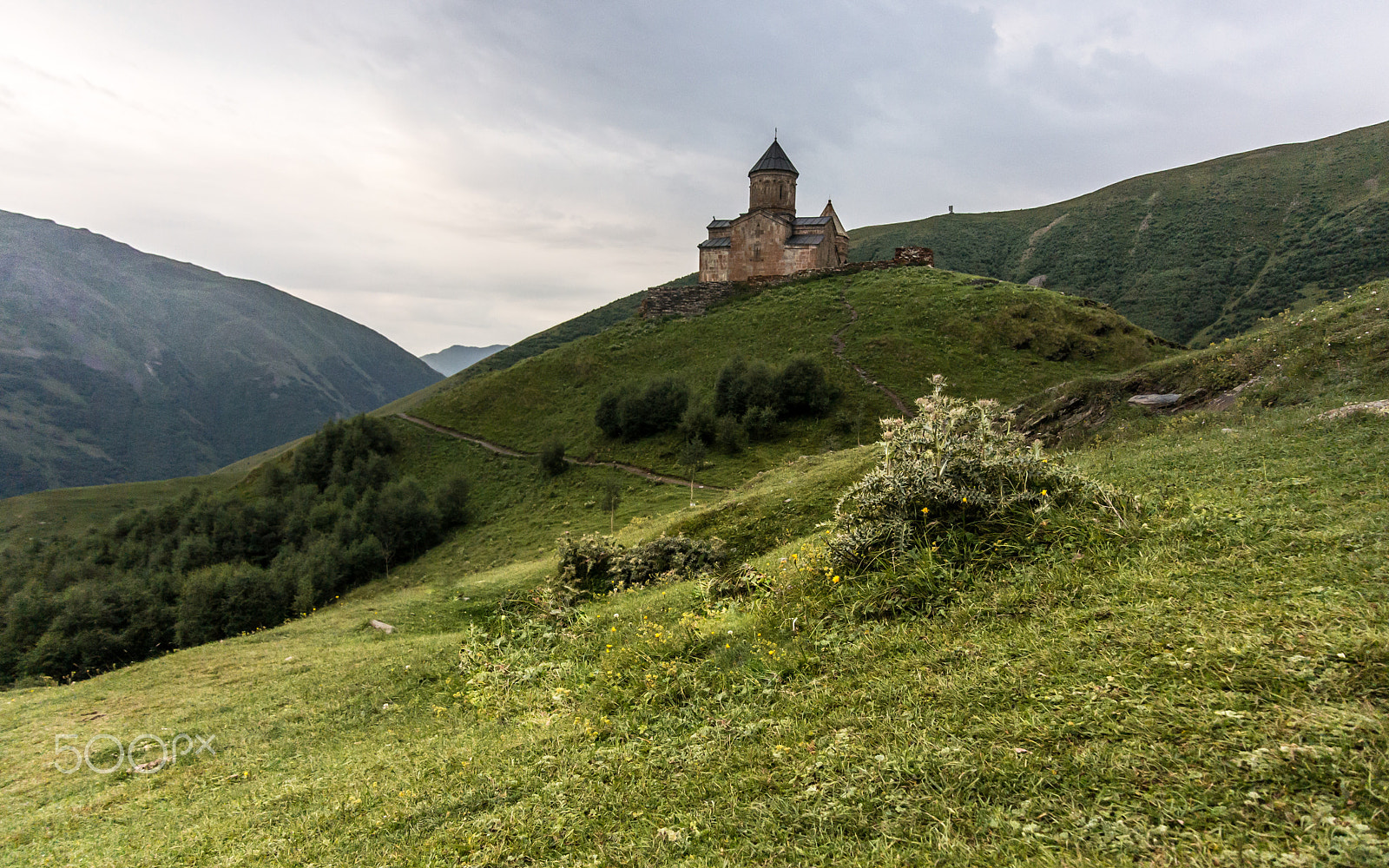Nikon 1 AW1 sample photo. Gergeti church near mount kazbek photography