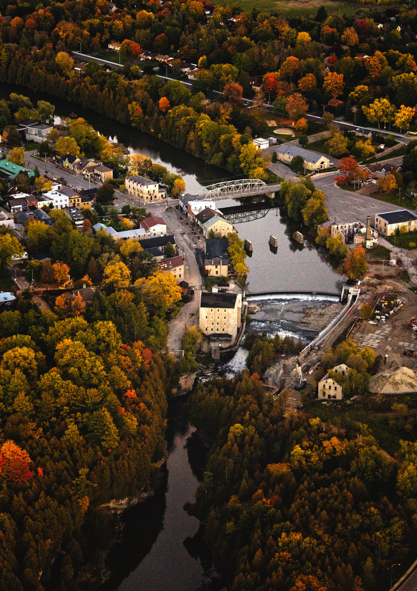 Canon EOS 7D sample photo. Aerial of downtown elora photography