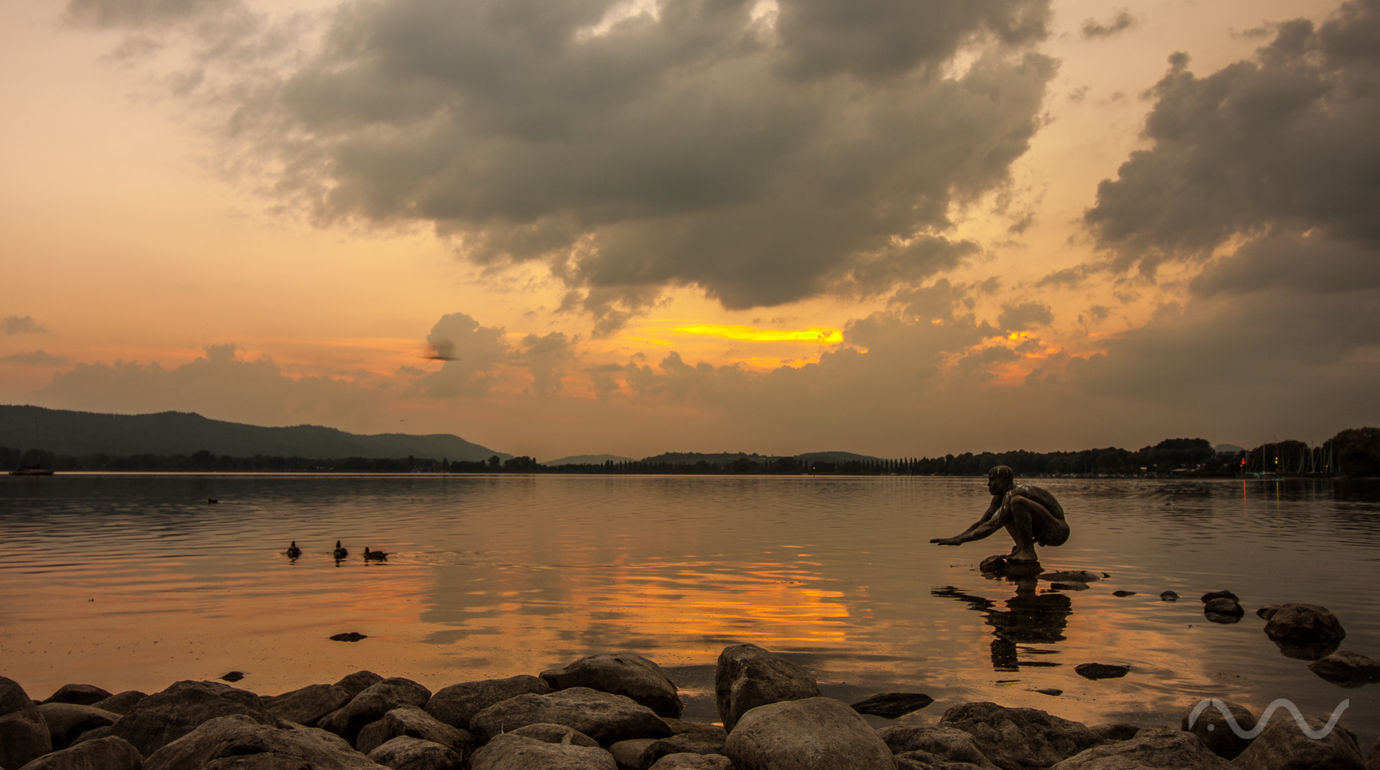 Canon EOS 500D (EOS Rebel T1i / EOS Kiss X3) sample photo. Sunset at lake of constance radolfzell photography