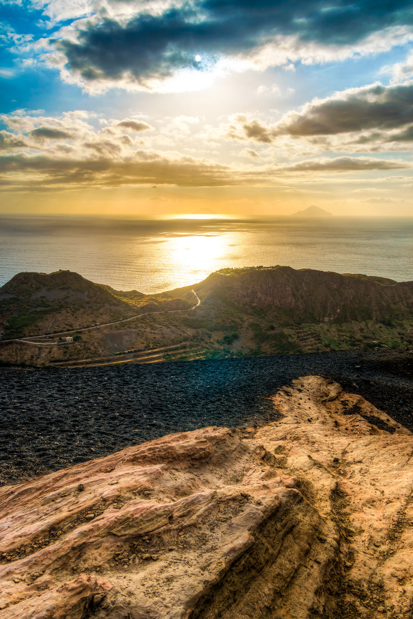 Sony ILCA-77M2 sample photo. Sunset on vulcano photography