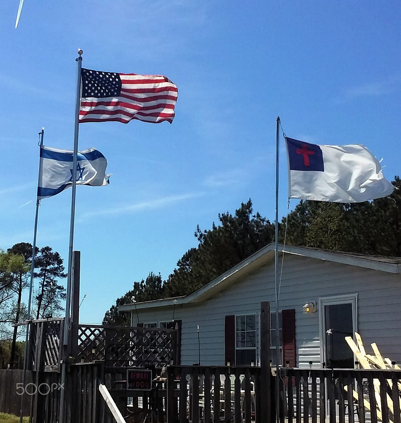 LG POWER sample photo. Three flags photography