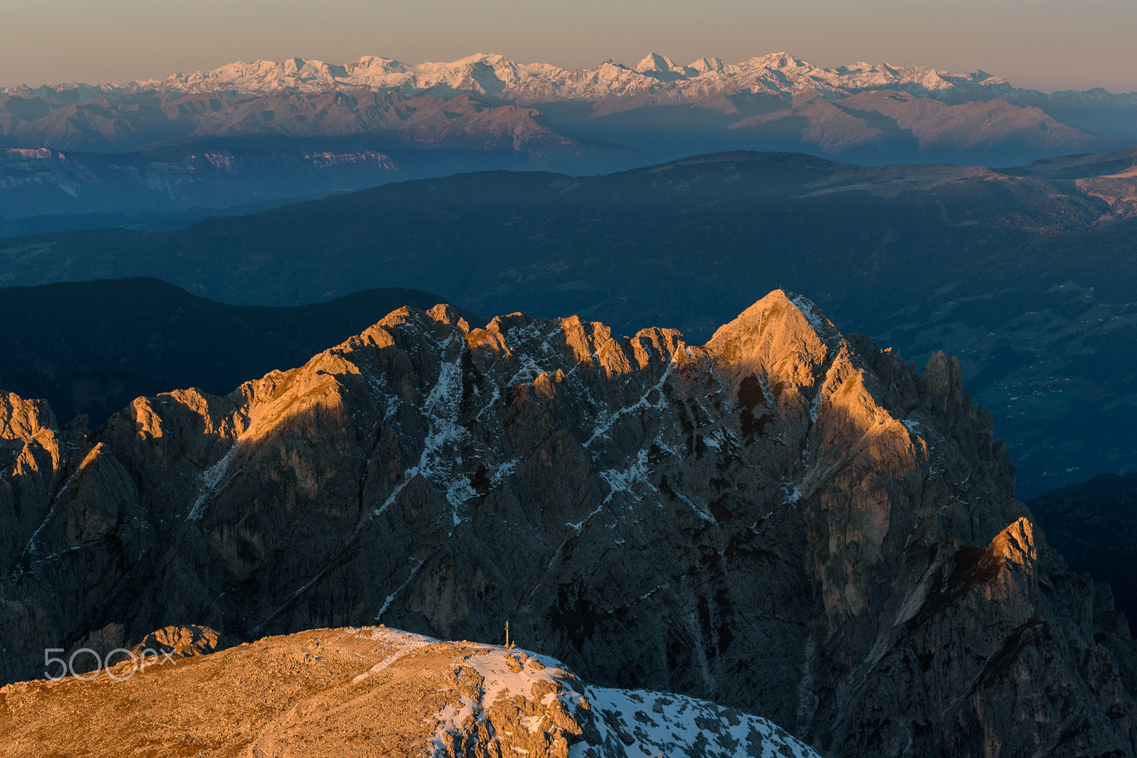 Nikon AF-S Nikkor 70-200mm F4G ED VR sample photo. View from the top of peitlerkofel (dolomites) photography