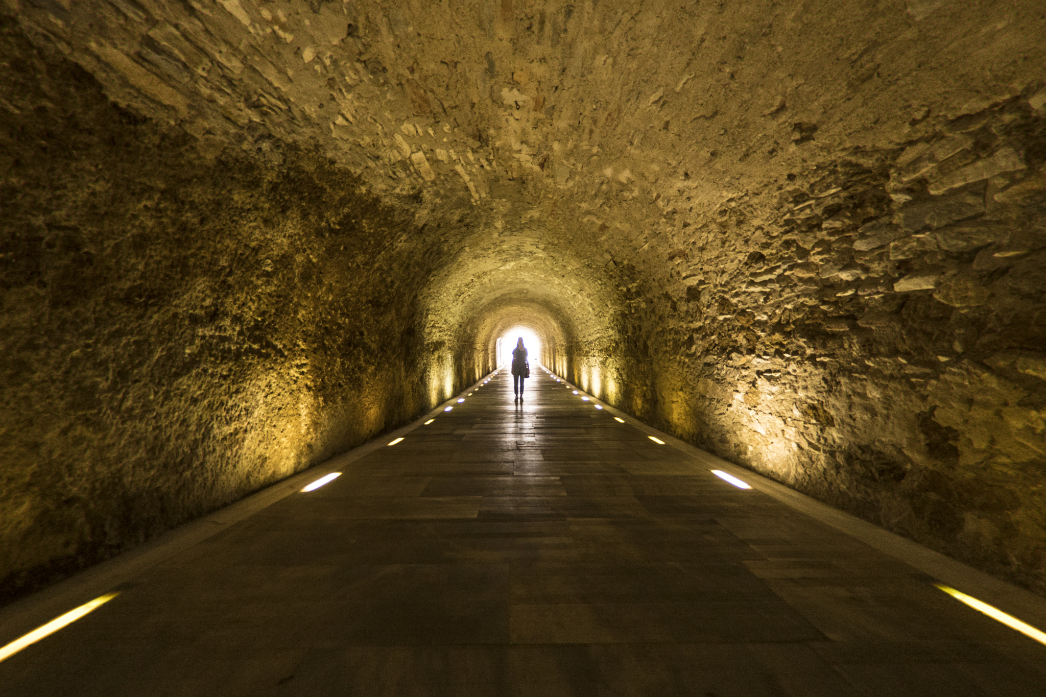 Nikon D500 + Nikon AF DX Fisheye-Nikkor 10.5mm F2.8G ED sample photo. Panathenaic stadium tunnel photography