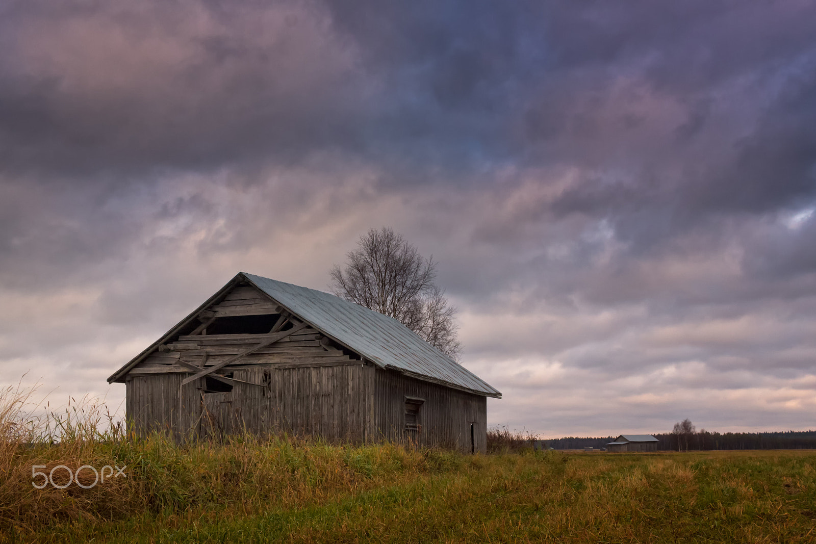 Canon EF-S 24mm F2.8 STM sample photo. Old barn house under the autumn skies photography