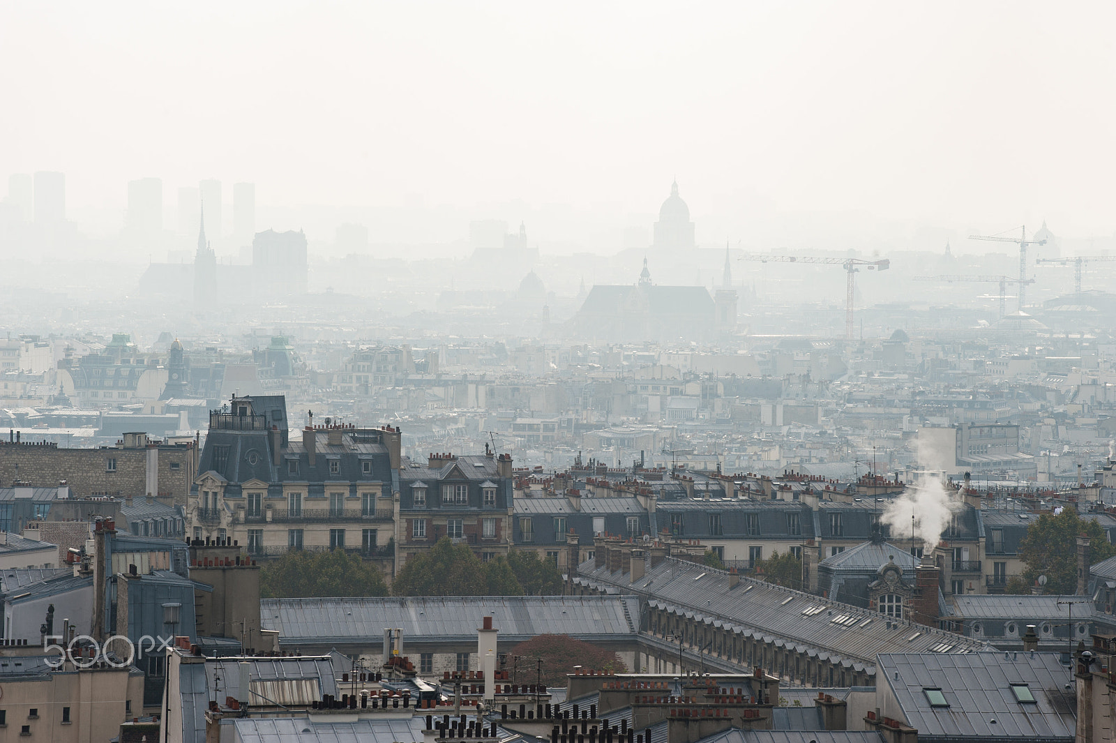Nikon AF-S Nikkor 70-200mm F4G ED VR sample photo. Paris in foggy day photography