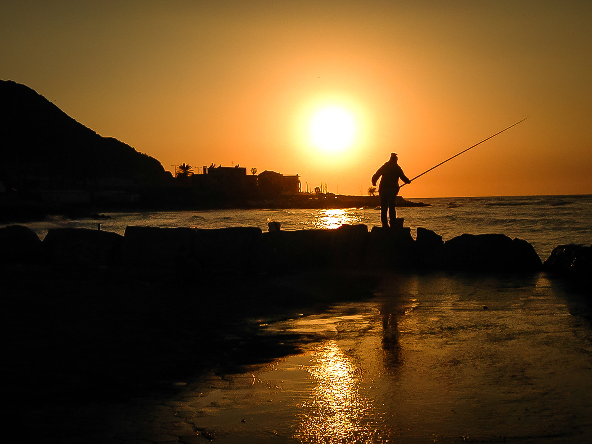 Nikon E885 sample photo. Fishing at sunset photography