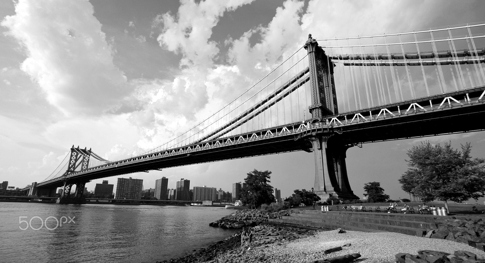 Canon EOS 400D (EOS Digital Rebel XTi / EOS Kiss Digital X) + Canon EF-S 10-22mm F3.5-4.5 USM sample photo. Manhattan bridge photography