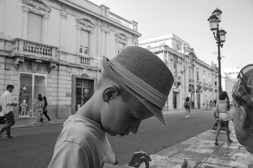 Nikon D5300 + Sigma 18-200mm F3.5-6.3 DC OS HSM sample photo. Son in black and white photography