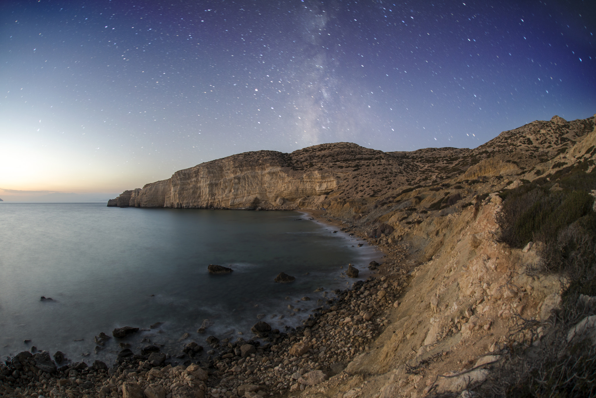 Nikon D800 sample photo. Red beach of matala by night photography