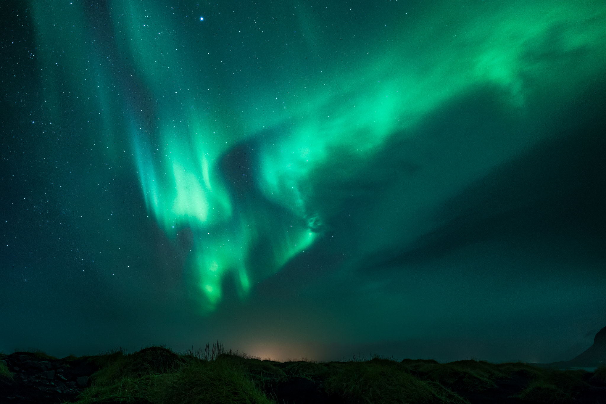 Canon EOS 5D Mark II + Sigma 20mm F1.4 DG HSM Art sample photo. Northern lights photography