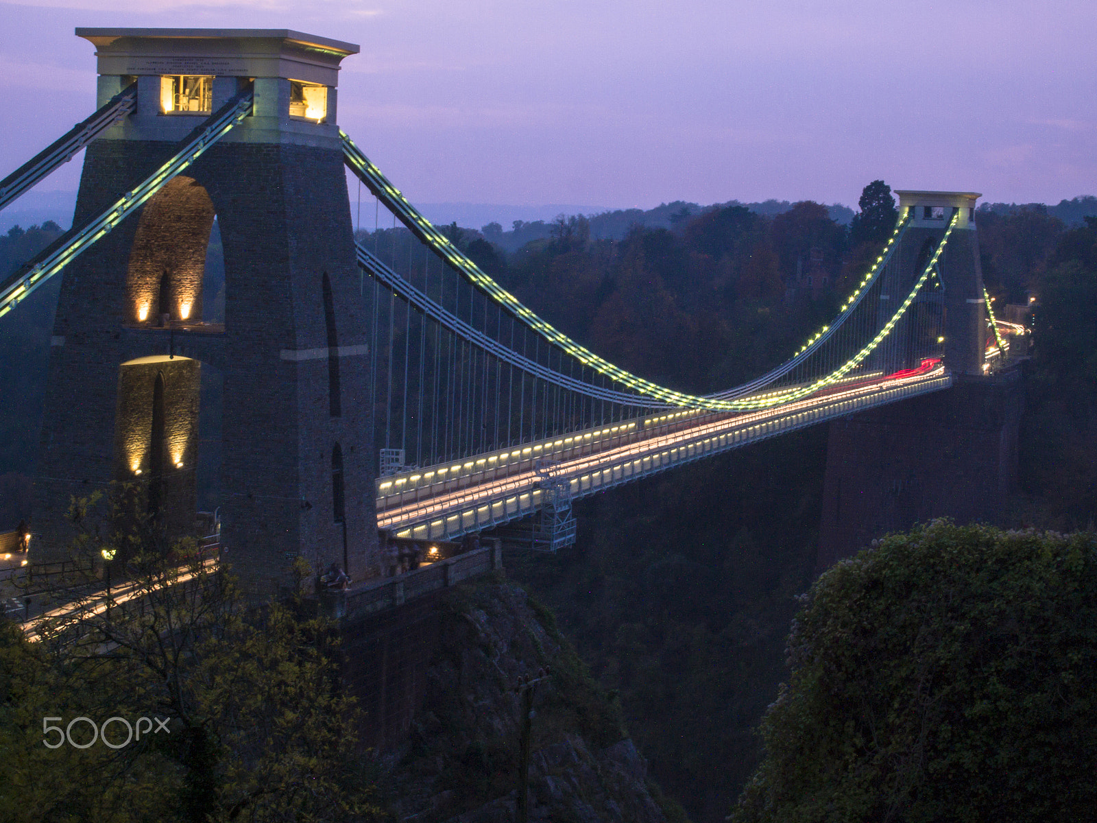Olympus PEN E-P3 sample photo. Clifton suspension bridge at night photography