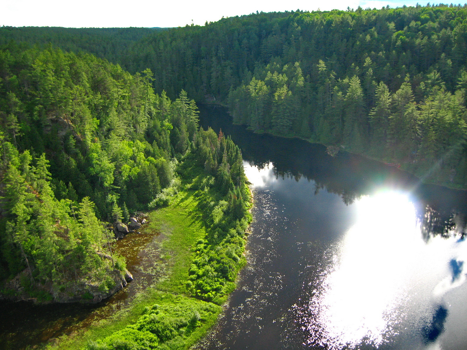 Canon POWERSHOT A570 IS sample photo. Petawawa from 100m above photography