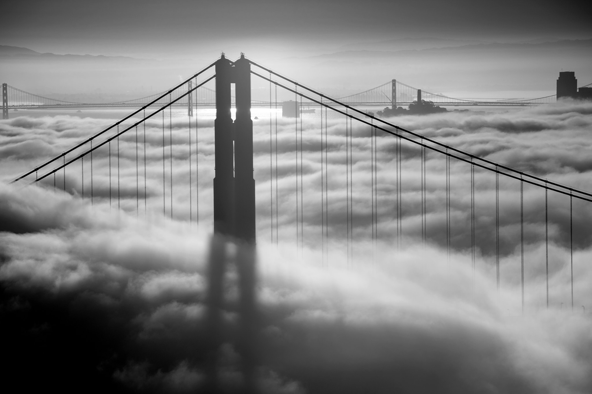 Nikon D4 sample photo. Foggy golden gate bridge photography
