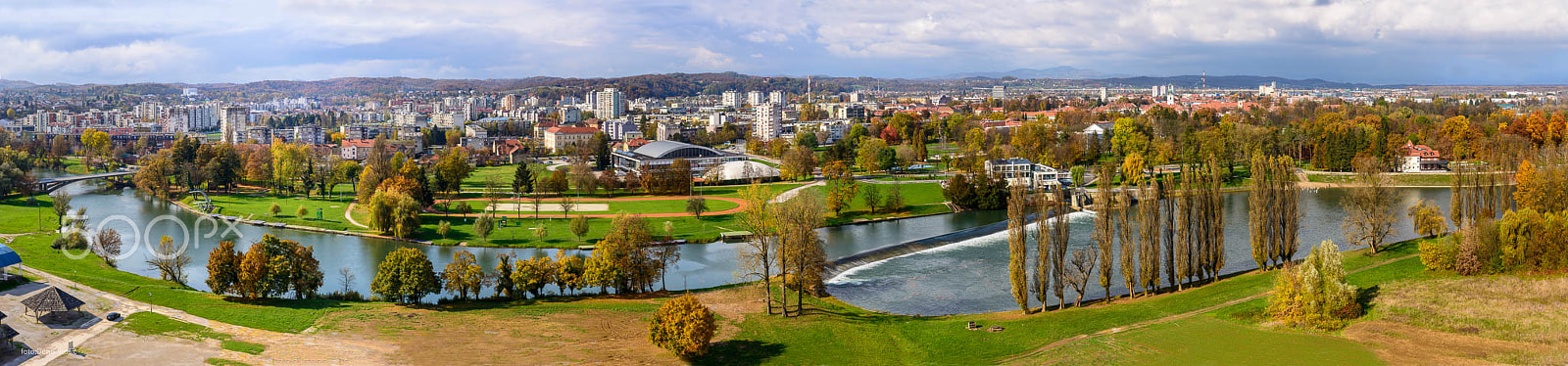 AF Zoom-Nikkor 28-105mm f/3.5-4.5D IF sample photo. Panorama of karlovac city photography