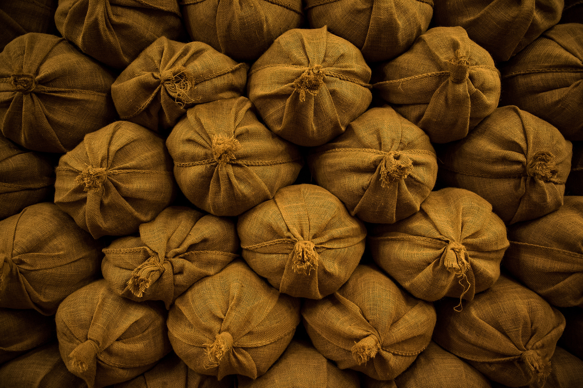 Nikon Df sample photo. Stacks of grain bags photography