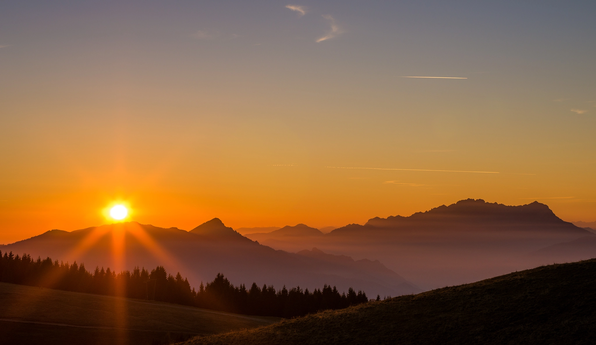 Pentax K-5 IIs sample photo. Alps sunset photography