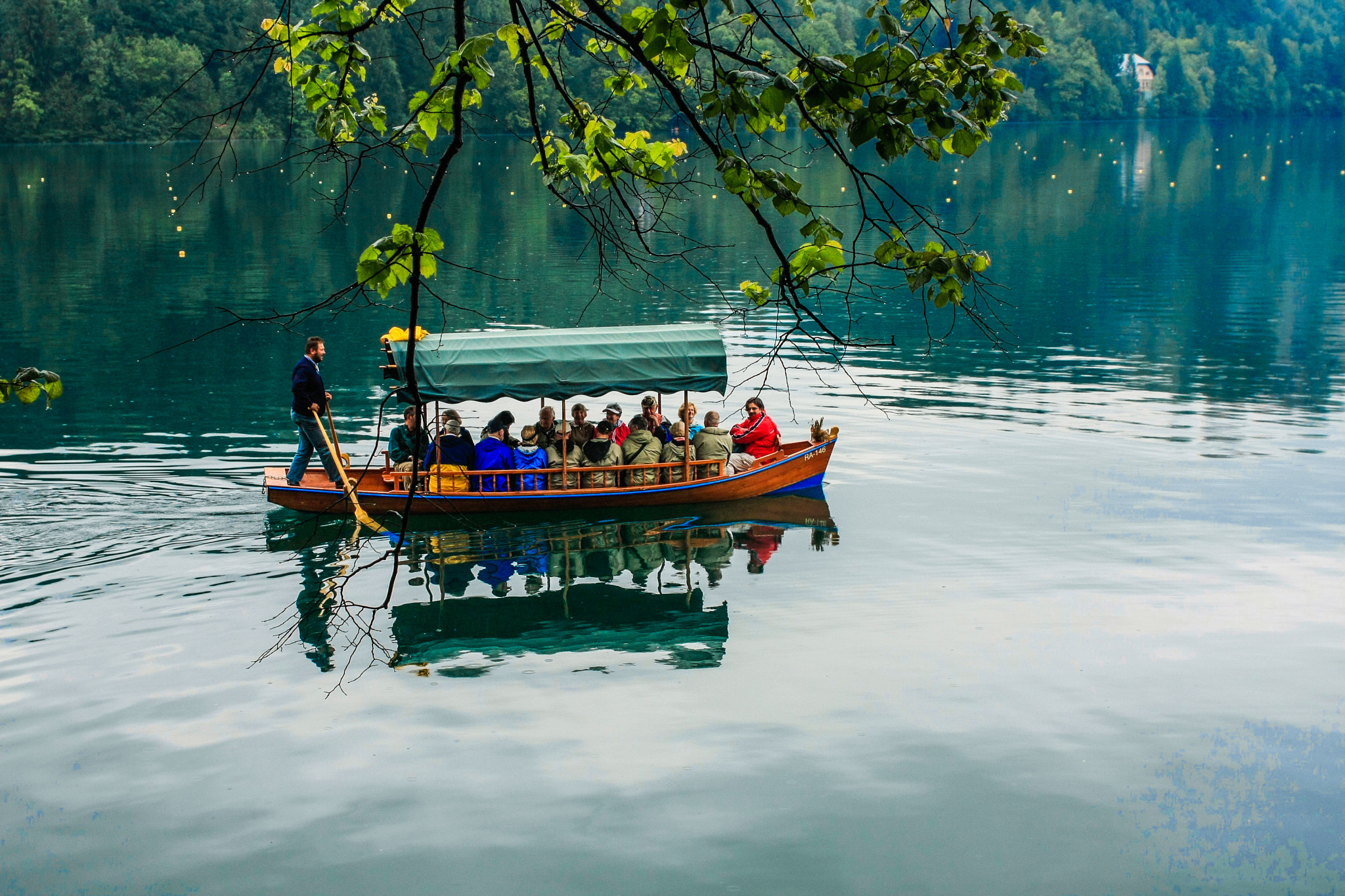 Canon EOS 40D sample photo. Pletna boat on lake bled photography