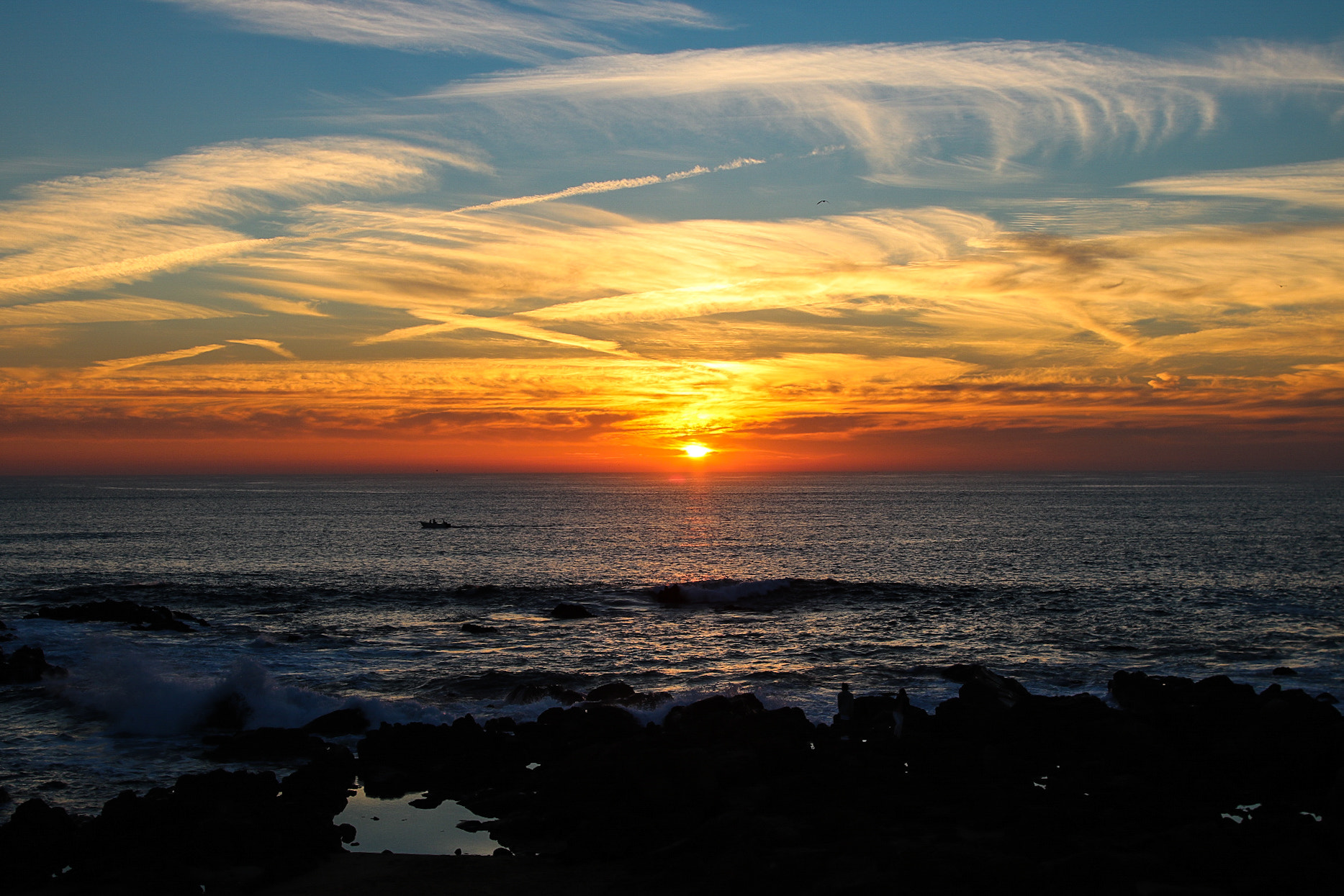 Canon EOS 750D (EOS Rebel T6i / EOS Kiss X8i) + Canon EF 20-35mm f/2.8L sample photo. Porto-sunset-fire-color photography