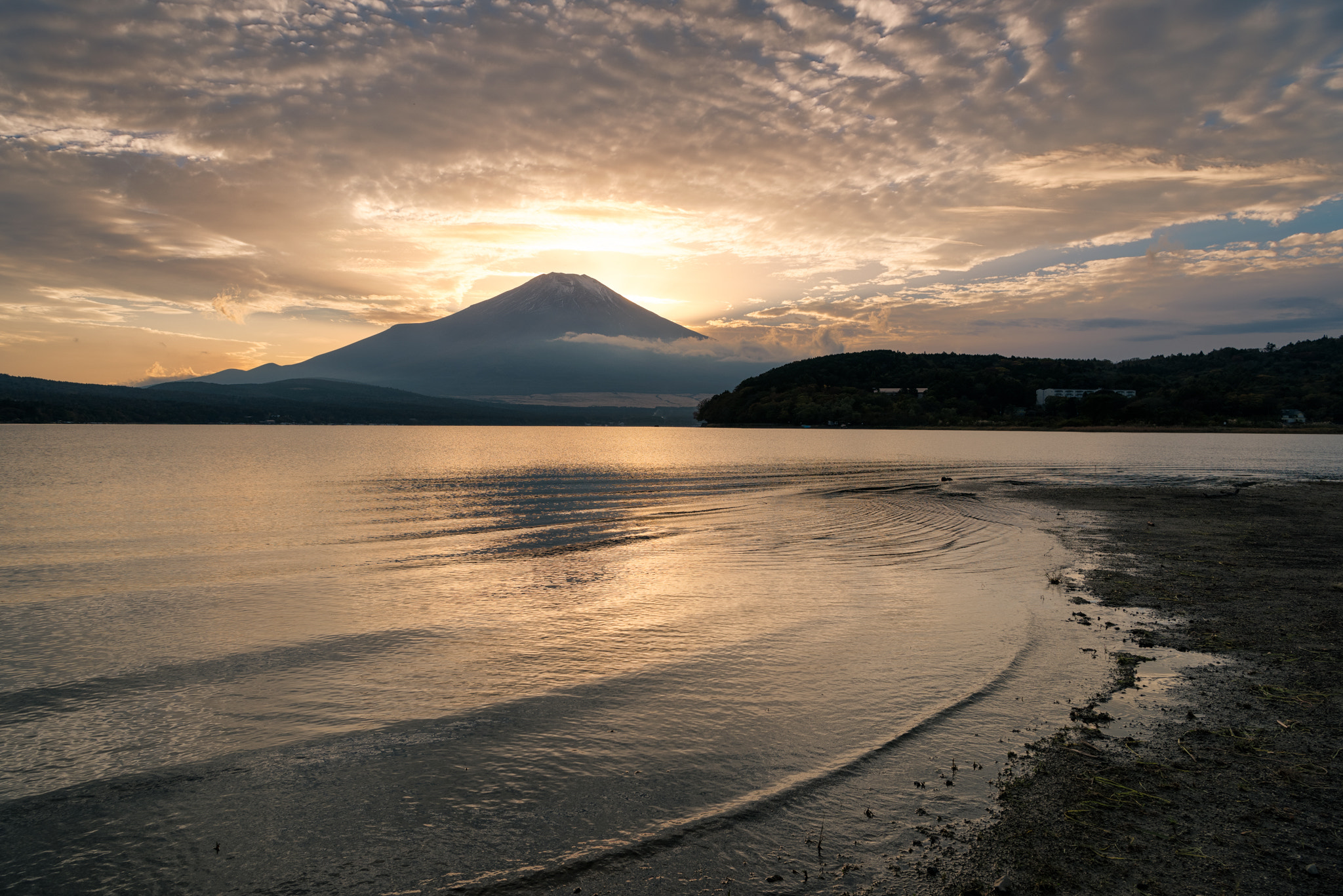 Nikon D810A sample photo. Sunset at yamanakako photography