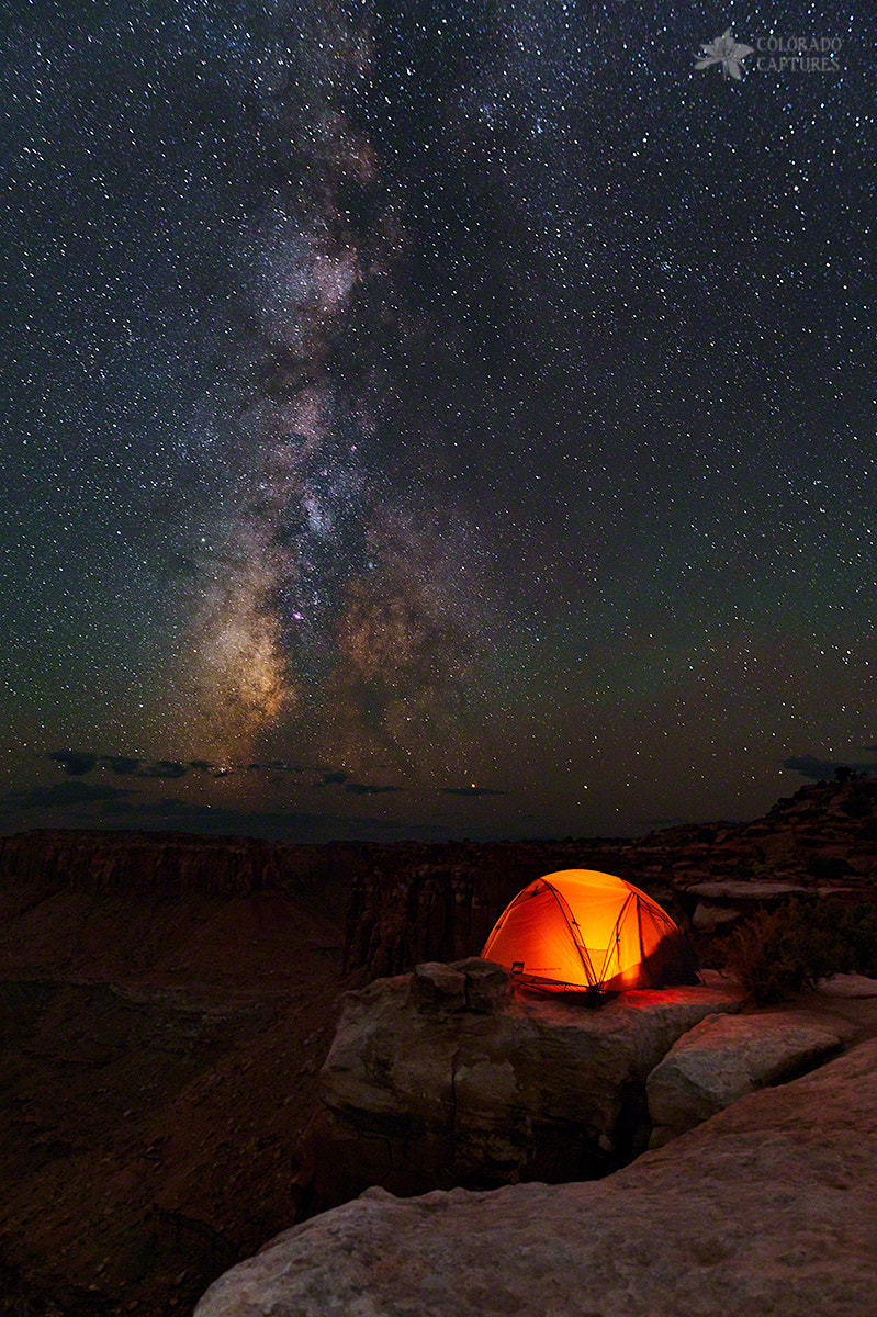 Sony a7R II + Sigma 24mm F1.4 DG HSM Art sample photo. Starlight camping on the canyon edge photography