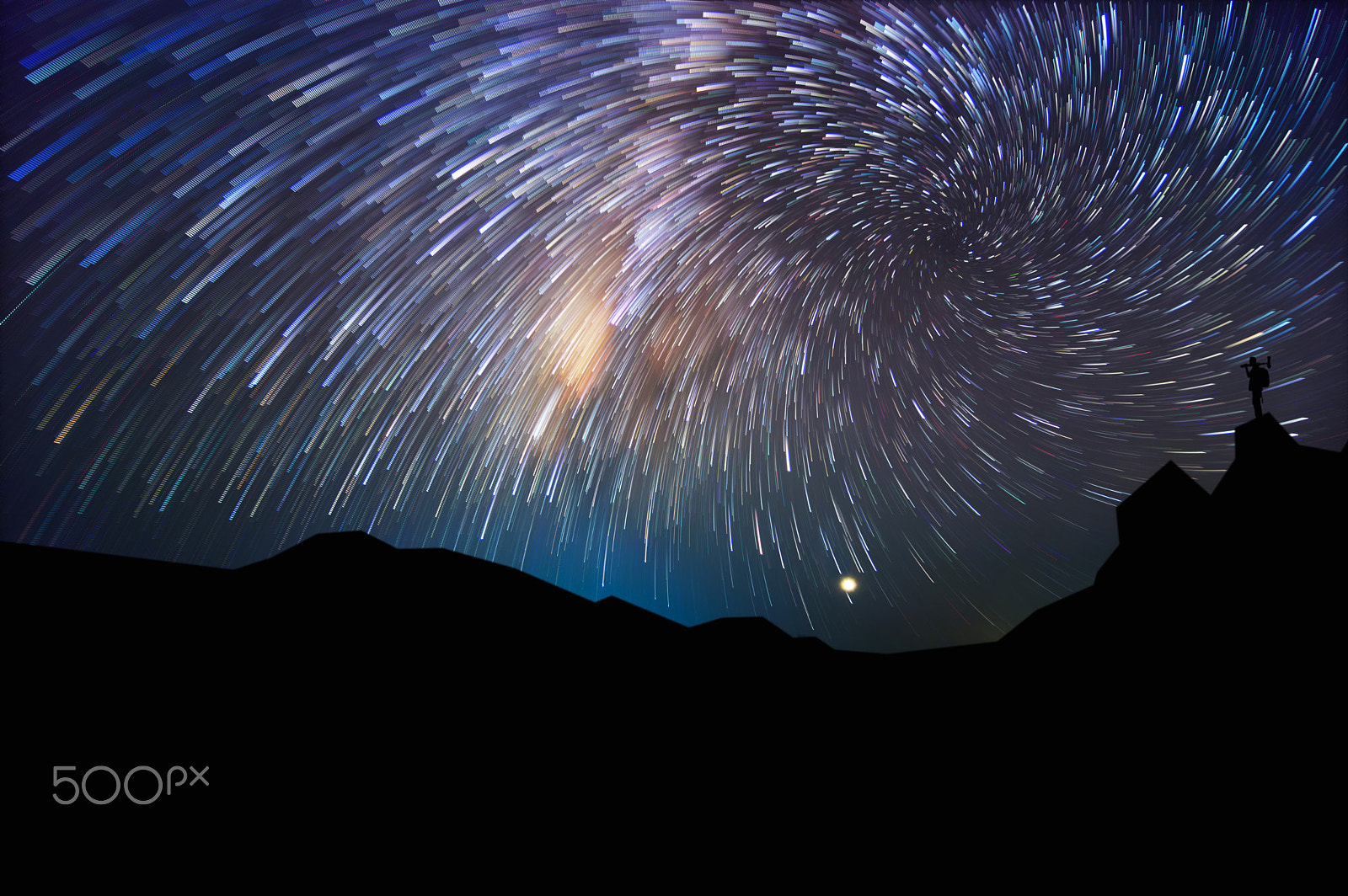 Pentax smc DA 12-24mm F4.0 ED AL (IF) sample photo. Silhouette man and milky way photography
