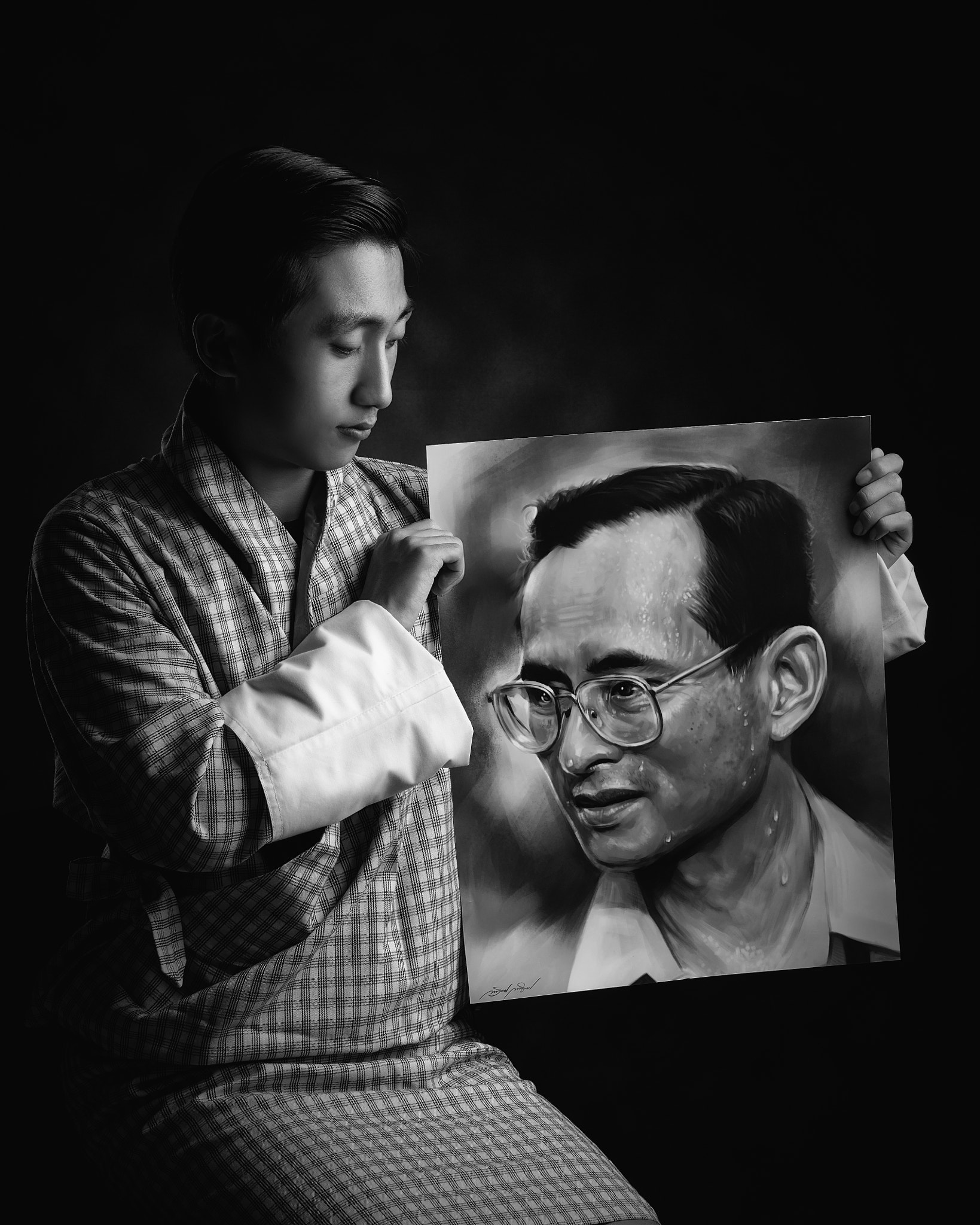 Sigma dp3 Quattro sample photo. Bhutanese with the painting of king bhumibol photography