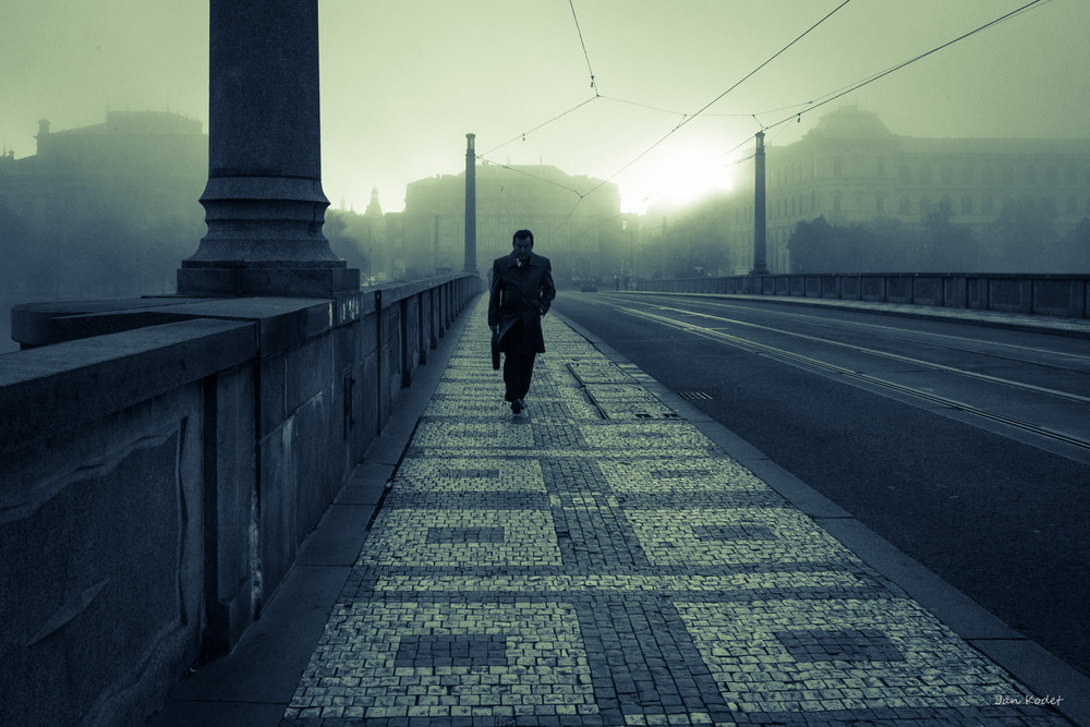 Canon EF 28mm F2.8 IS USM sample photo. Man on bridge photography