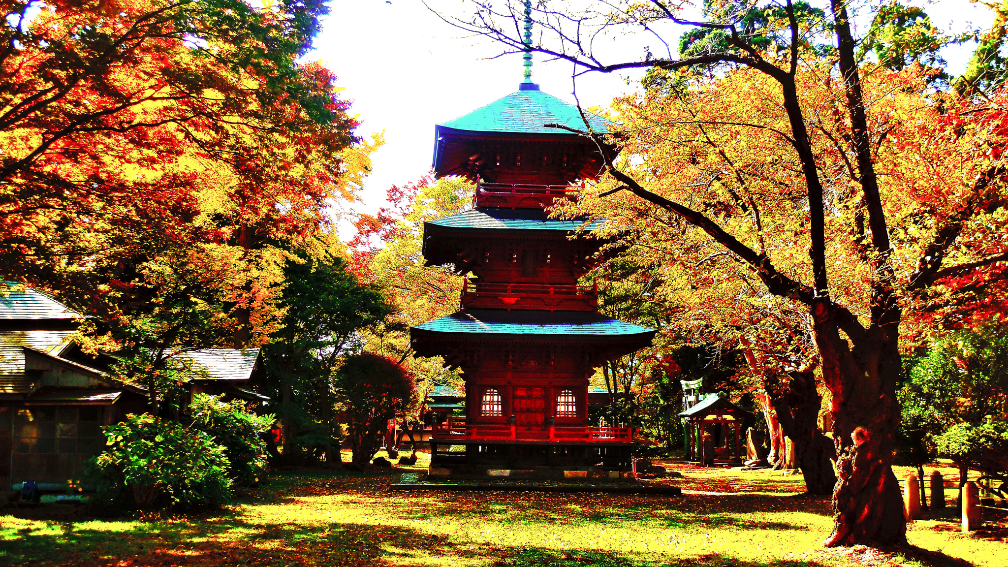 Nikon Coolpix S6400 sample photo. In the garden of the pagoda shrine jpg photography