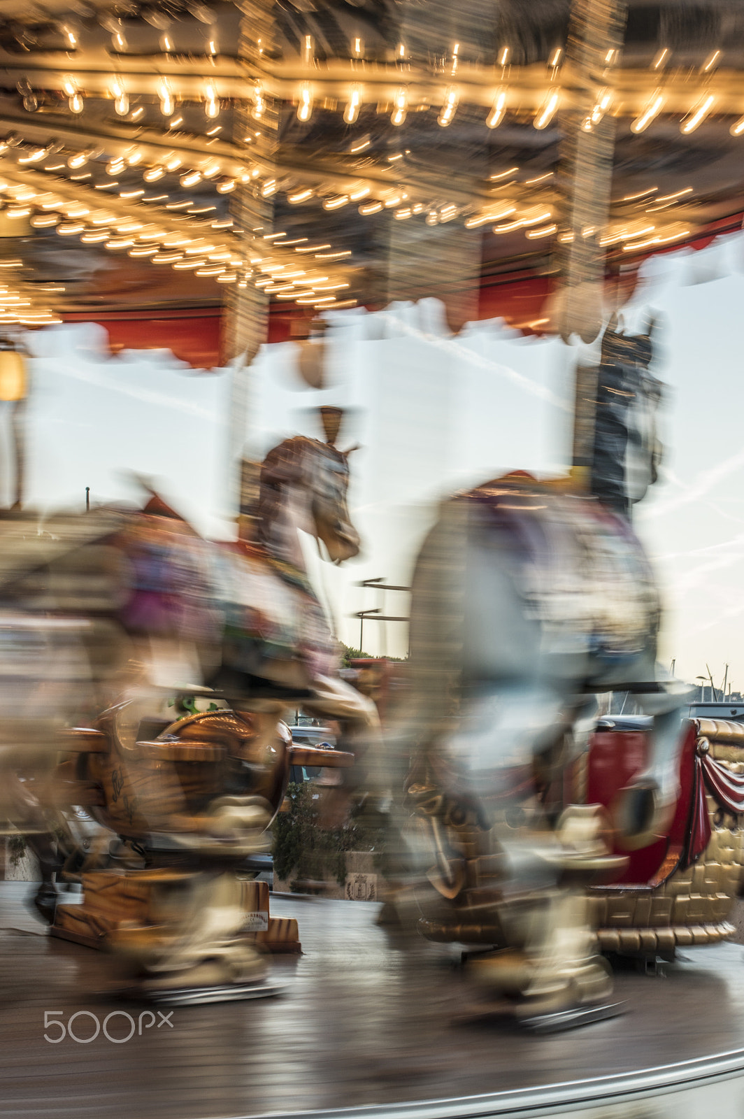 Nikon D800E sample photo. Carousel with horses in amusement park. photography