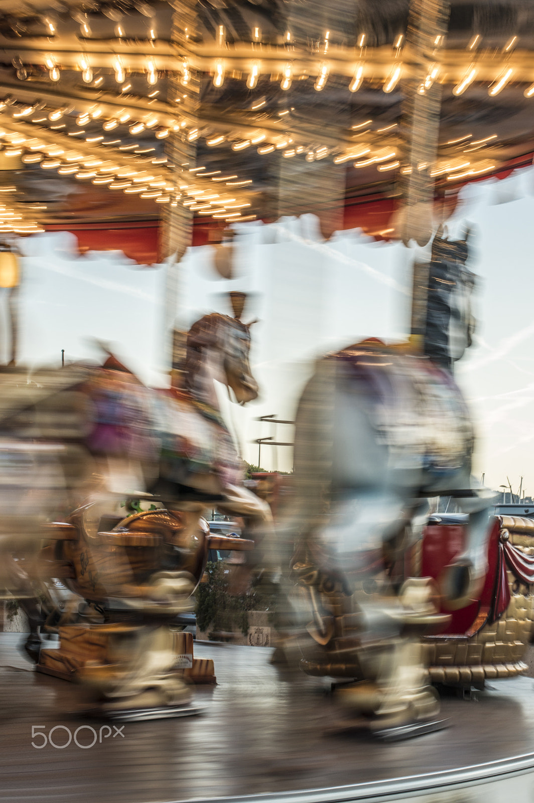 Nikon D800E + Nikon AF-S Nikkor 50mm F1.4G sample photo. Carousel with horses in amusement park. photography