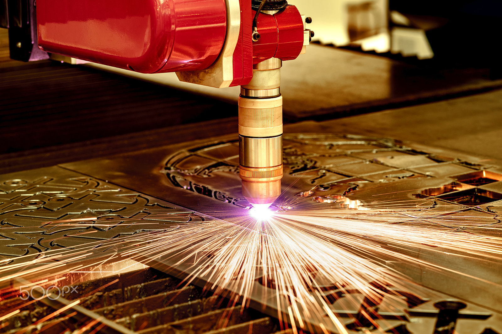 Canon EF 100mm F2.8L Macro IS USM sample photo. Cnc laser plasma cutting of metal, modern industrial technology. photography