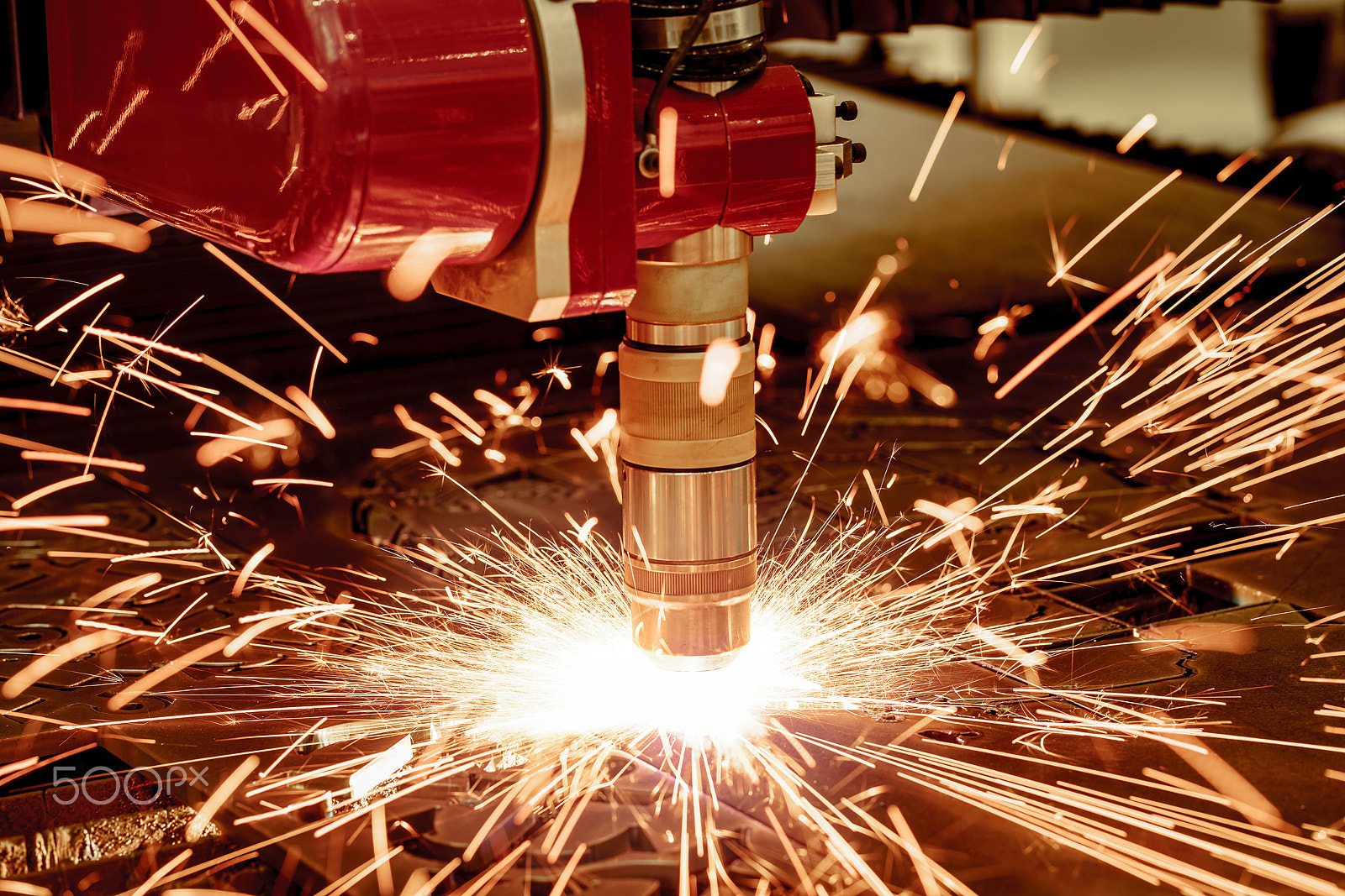 Canon EF 100mm F2.8L Macro IS USM sample photo. Cnc laser plasma cutting of metal, modern industrial technology. photography