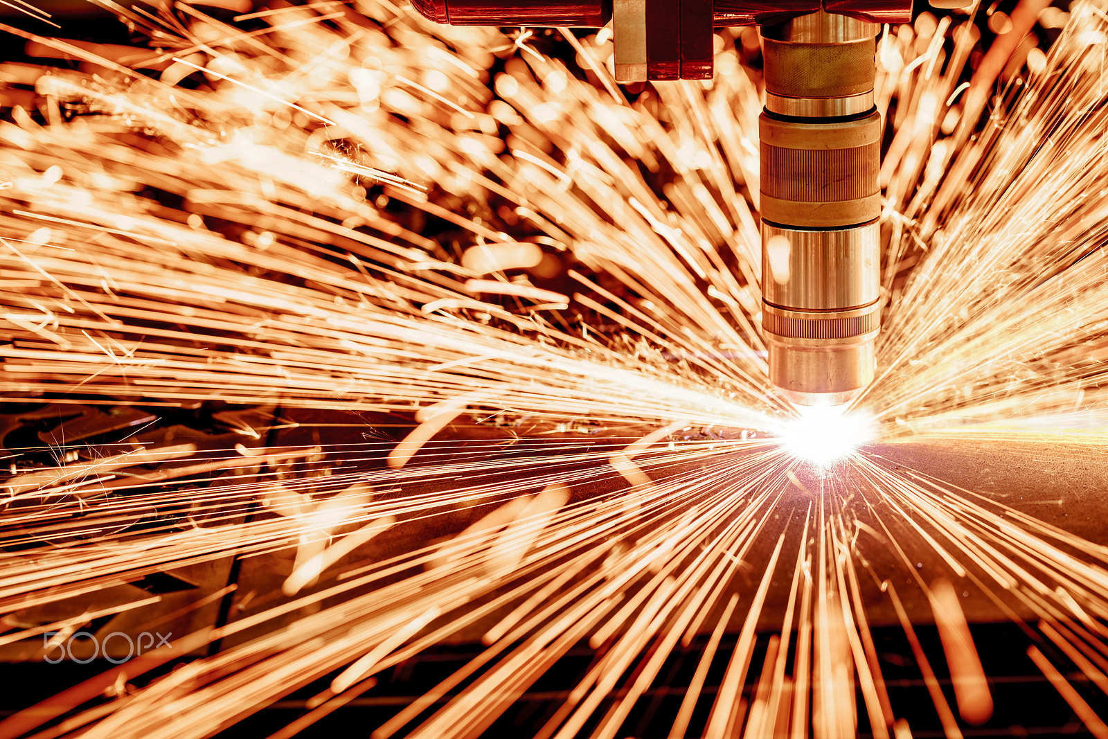 Canon EF 100mm F2.8L Macro IS USM sample photo. Cnc laser plasma cutting of metal, modern industrial technology. photography